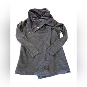 Lululemon Athletica Charcoal jacket. Unique collar. Size 6 heather black. Casual
